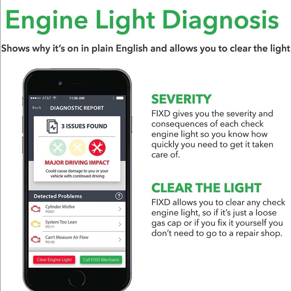 **NEW** FIXD OBD2 Scanner / Sensor (Bluetooth) Check Engine Light Checker - Picture 7 of 8